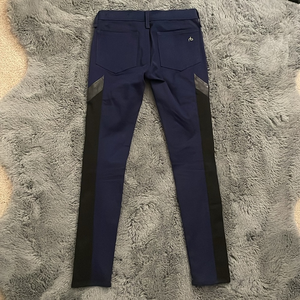 rag & bone Grand Prix Navy and Black Jean with Leather Accents - Picture 2 of 11